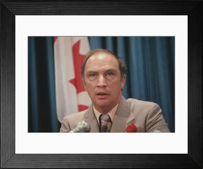 Framed Print : Pierre Trudeau at Microphones Framed Print : Pierre Trudeau at Microphones