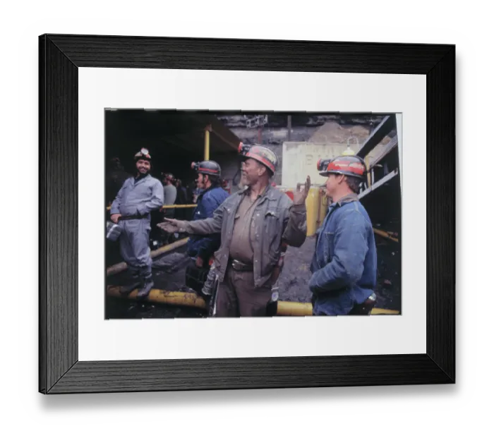 Framed Print : Miners Conversing Outside Shaft Framed Print : Miners Conversing Outside Shaft
