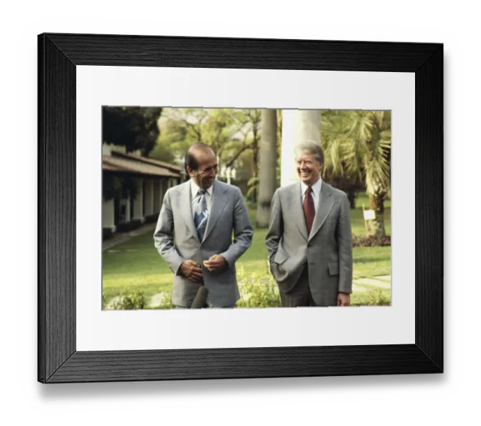 Framed Print : Jimmy Carter Smiling Alongside Carlos Perez Framed Print : Jimmy Carter Smiling Alongside Carlos Perez