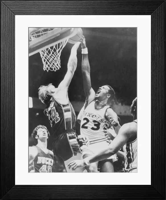 Framed Print : Joe Bryant Shooting over Kent Benson Framed Print : Joe Bryant Shooting over Kent Benson