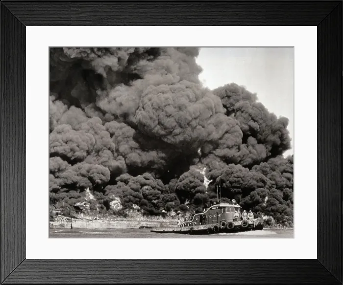 Framed Print : Getty Oil Refinery Fire Framed Print : Getty Oil Refinery Fire