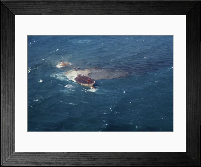 Framed Print : The Sinking Amoco Cadiz Framed Print : The Sinking Amoco Cadiz