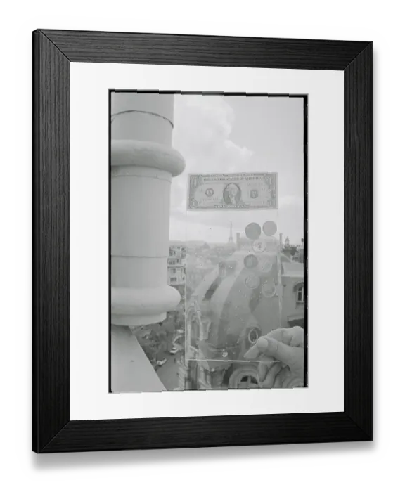 Framed Print : United States Dollar and Francs Framed Print : United States Dollar and Francs