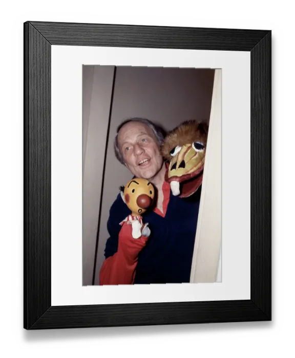 Framed Print : Burr Tillstrom Posing with His Puppets Framed Print : Burr Tillstrom Posing with His Puppets