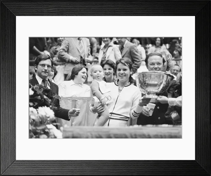 Framed Print : Evonne Goolagong Holding Daughter Kelly Framed Print : Evonne Goolagong Holding Daughter Kelly