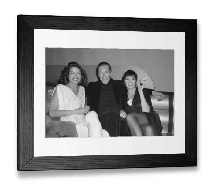 Framed Print : Liza Minnelli, Bianca Jagger, and Halston