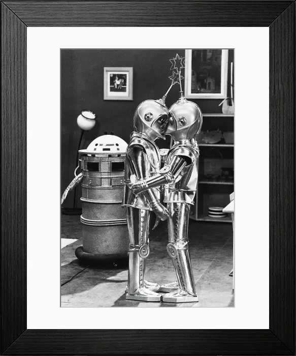 Framed Print : Kissing Robots Framed Print : Kissing Robots