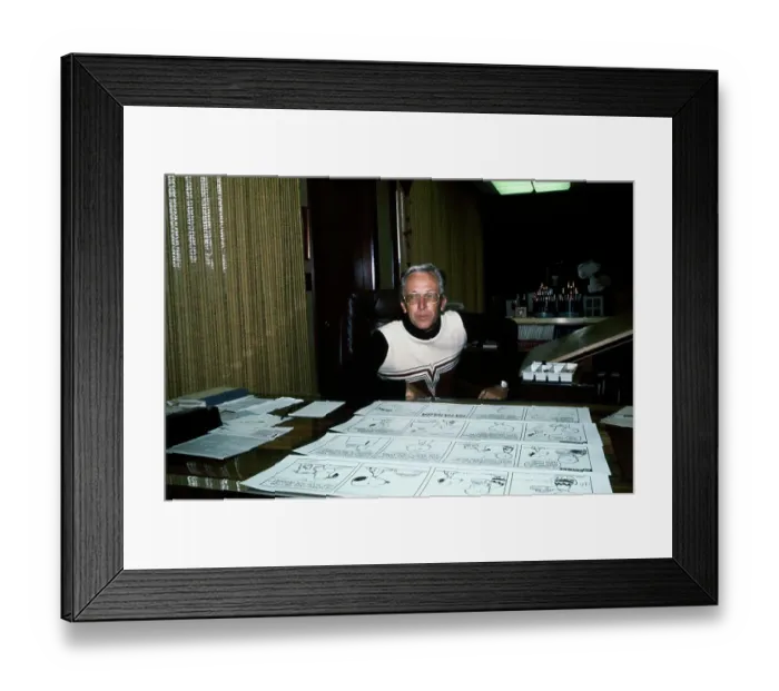 Framed Print : Cartoonist Charles Schulz Working at Desk Framed Print : Cartoonist Charles Schulz Working at Desk