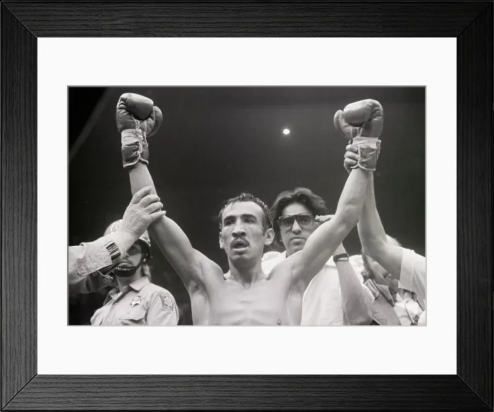 Framed Print : Carlos Zarate with Hands Held In Victory Framed Print : Carlos Zarate with Hands Held In Victory