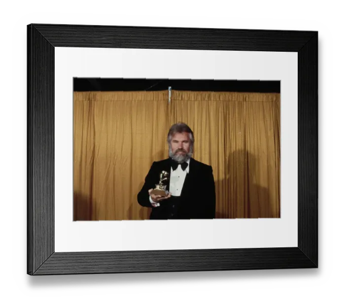 Framed Print : Kenny Rogers With Grammy Award Framed Print : Kenny Rogers With Grammy Award