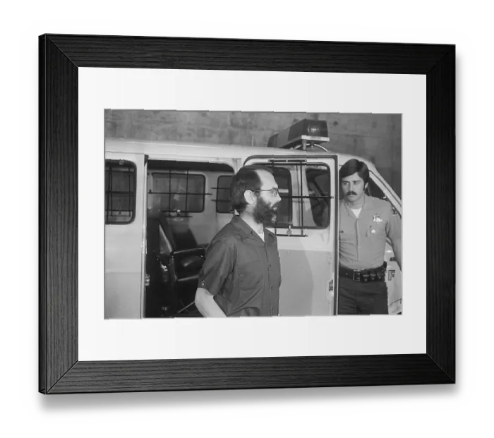Framed Print : Serial Killer Arrives at Court Framed Print : Serial Killer Arrives at Court