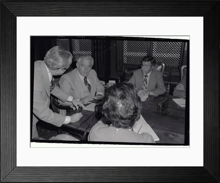 Framed Print : Governor of Puerto Rico Visiting Newspaper Offices