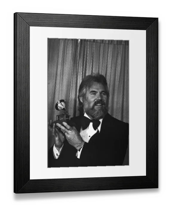 Framed Print : Kenny Rogers Winning His Grammy Award Framed Print : Kenny Rogers Winning His Grammy Award