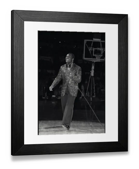 Framed Print : Joe Frazier Singing On Basketball Court Framed Print : Joe Frazier Singing On Basketball Court