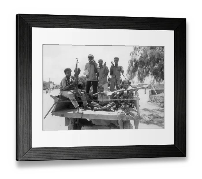 Framed Print : Somali Soldiers In Back Of Tractor Framed Print : Somali Soldiers In Back Of Tractor