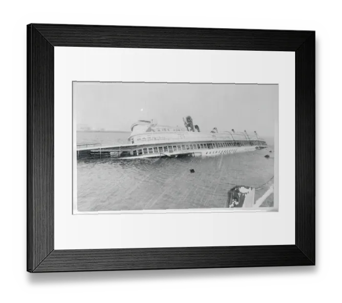 Framed Print : View of Peter Stuyvesent Floating Half Submerged Framed Print : View of Peter Stuyvesent Floating Half Submerged