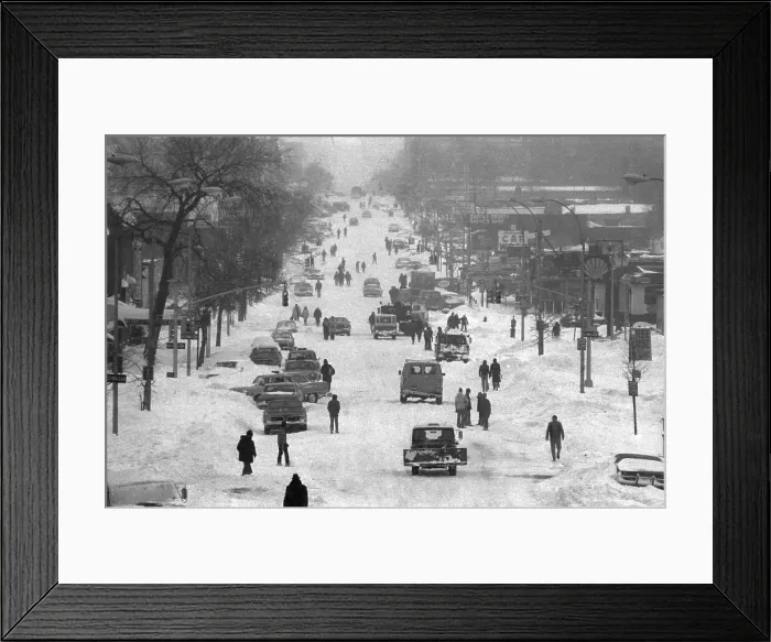 Framed Print : Snow Covered Northern Boulevard Framed Print : Snow Covered Northern Boulevard