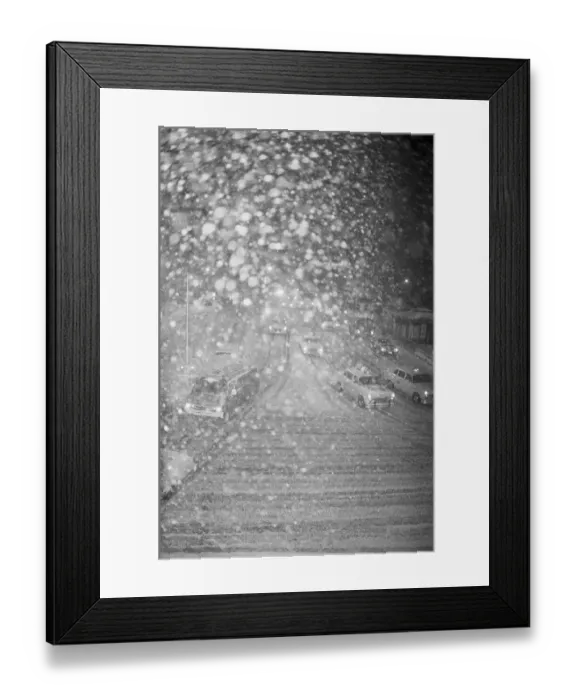 Framed Print : Traffic Slowly Moving Through Snow Framed Print : Traffic Slowly Moving Through Snow