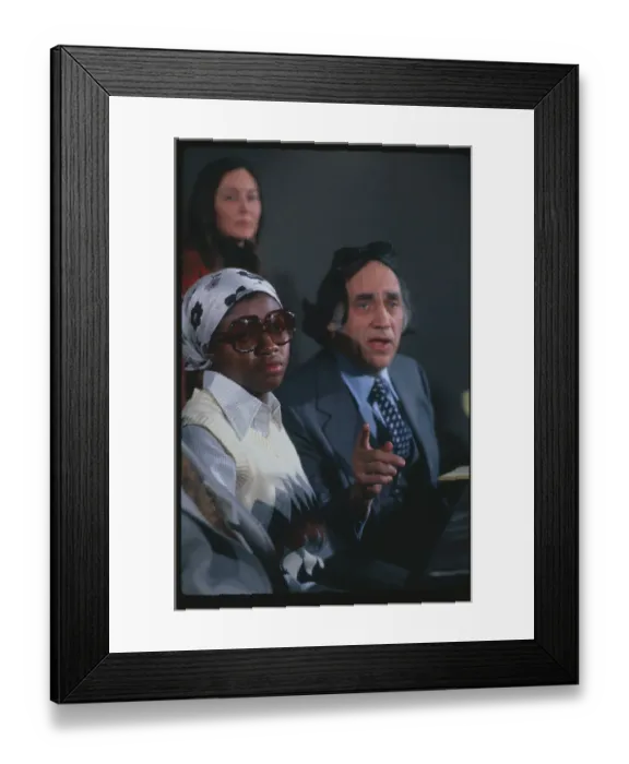 Framed Print : Joan Little with Attorney at Press Conference Framed Print : Joan Little with Attorney at Press Conference