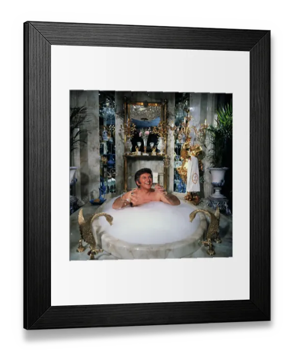 Framed Print : Liberace Taking a Bubble Bath