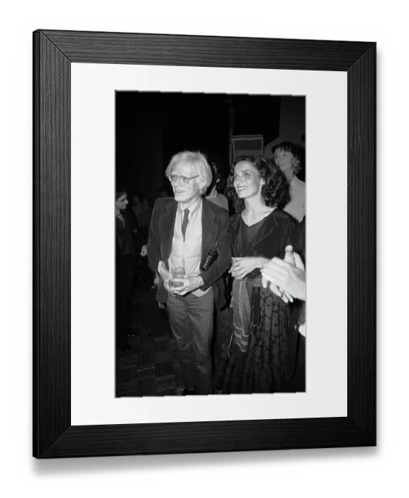 Framed Print : Margaret Trudeau and Andy Warhol at Party
