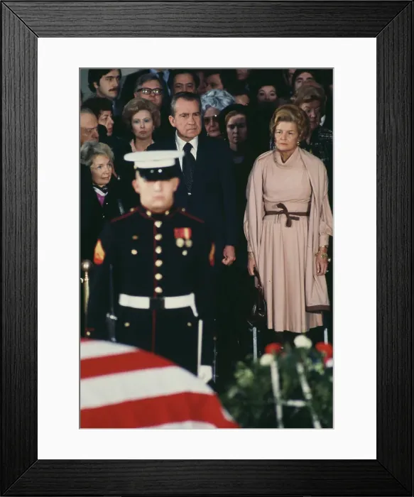 Framed Print : Richard Nixon And Pat Ford At Memorial Service Framed Print : Richard Nixon And Pat Ford At Memorial Service