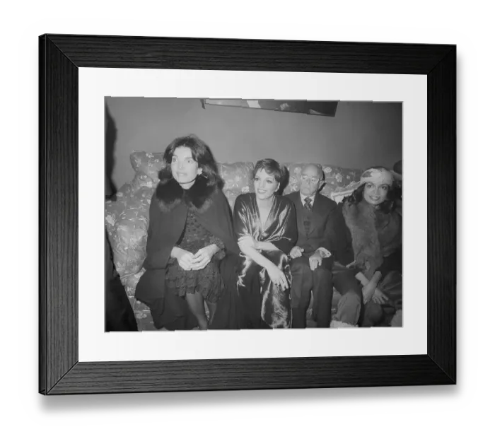 Framed Print : Jacqueline Kennedy Onassis in Liza Minnelli's Dressing Room Framed Print : Jacqueline Kennedy Onassis in Liza Minnelli's Dressing Room