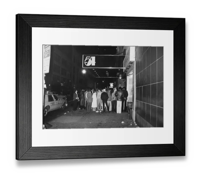 Framed Print : Crowd Waiting Outside Studio 54