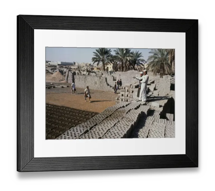 Framed Print : Concrete Block Manufacture, Riyadh Framed Print : Concrete Block Manufacture, Riyadh