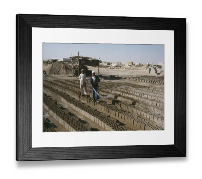 Framed Print : Concrete Block Manufacture, Riyadh Framed Print : Concrete Block Manufacture, Riyadh