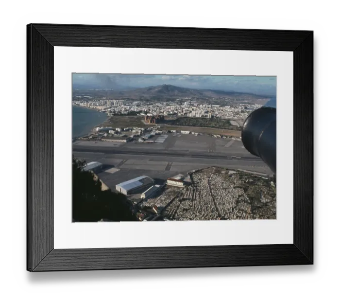 Framed Print : Gibraltar. View of the airport and Spain from the Rock of Gibraltar, 1978 Framed Print : Gibraltar. View of the airport and Spain from the Rock of Gibraltar, 1978