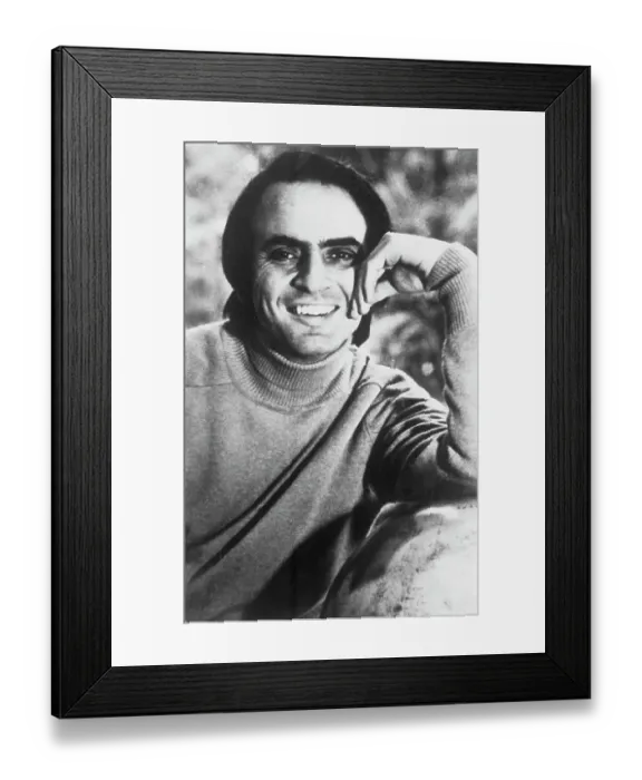 Framed Print : Carl Sagan Smiling Framed Print : Carl Sagan Smiling