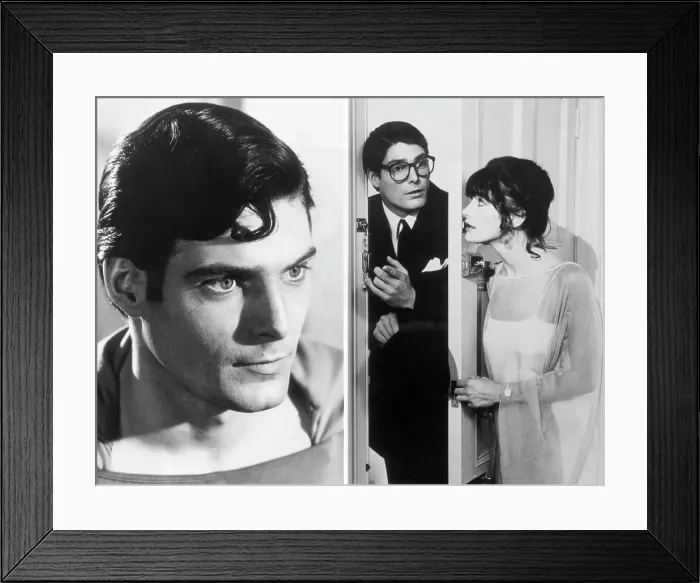 Framed Print : Christopher Reeve as Superman and Clark Kent Framed Print : Christopher Reeve as Superman and Clark Kent