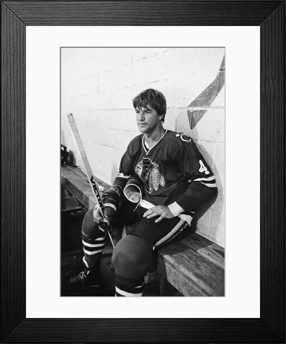 Framed Print : Bobby Orr Sitting on Bench Framed Print : Bobby Orr Sitting on Bench