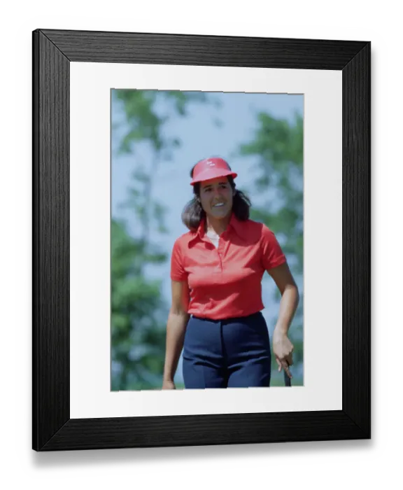 Framed Print : Portrait of Nancy Lopez Smiling