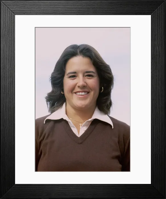 Framed Print : Portrait of Nancy Lopez Smiling Framed Print : Portrait of Nancy Lopez Smiling