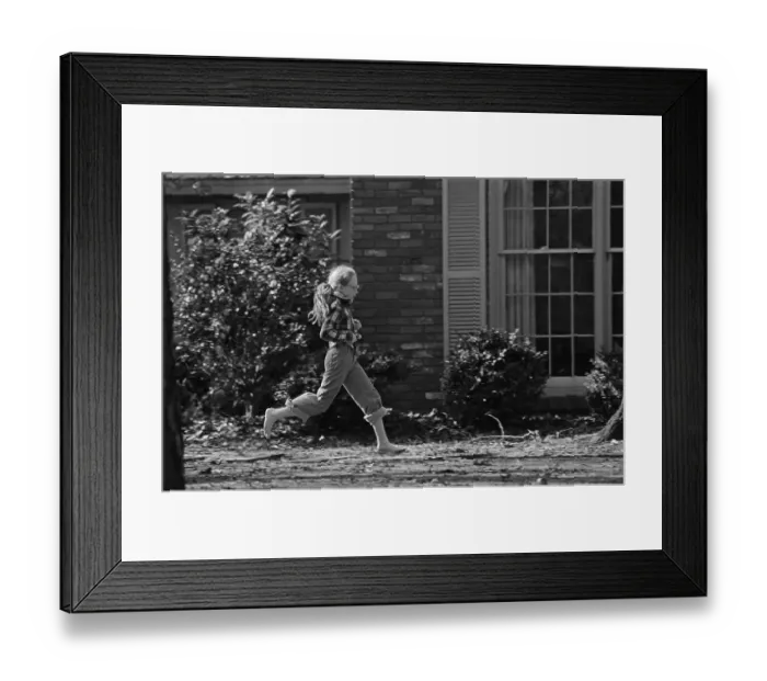 Framed Print : Daughter Running in Field Framed Print : Daughter Running in Field