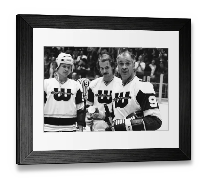 Framed Print : Sons Give Gordon Howe a Gold Puck Framed Print : Sons Give Gordon Howe a Gold Puck