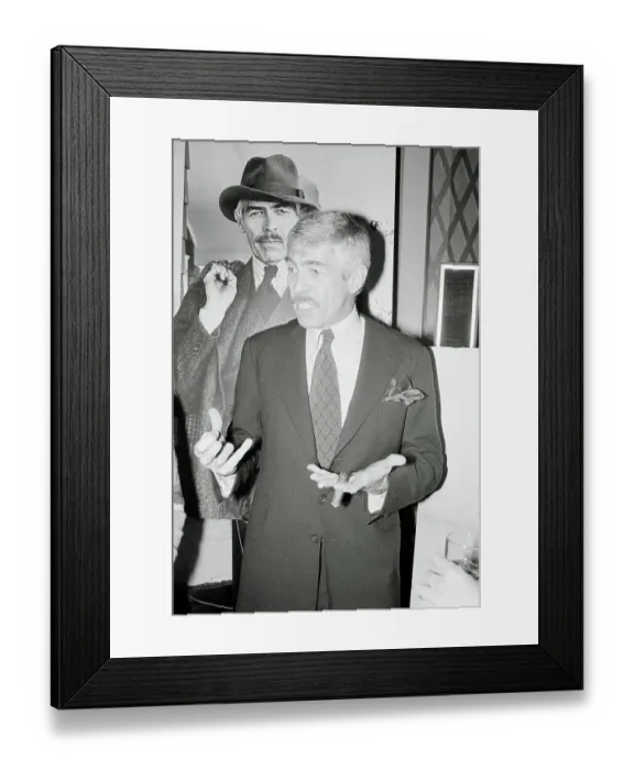 Framed Print : James Coburn Speaking at Movie Party Framed Print : James Coburn Speaking at Movie Party