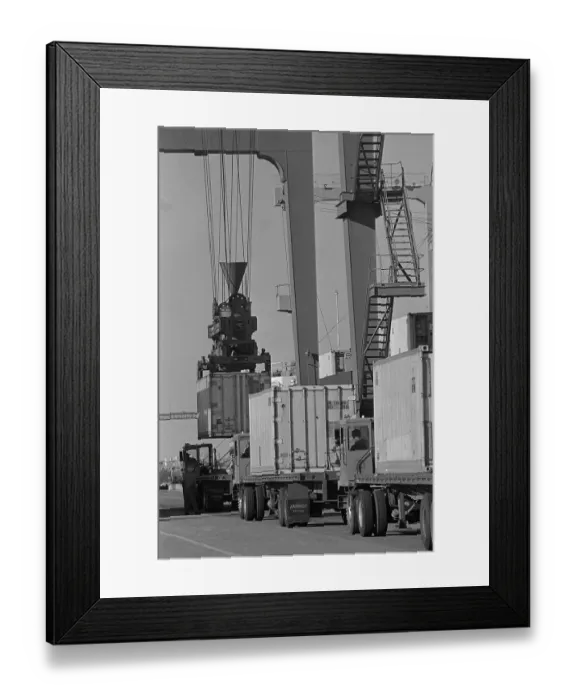 Framed Print : Crane Lifting Cargo Framed Print : Crane Lifting Cargo