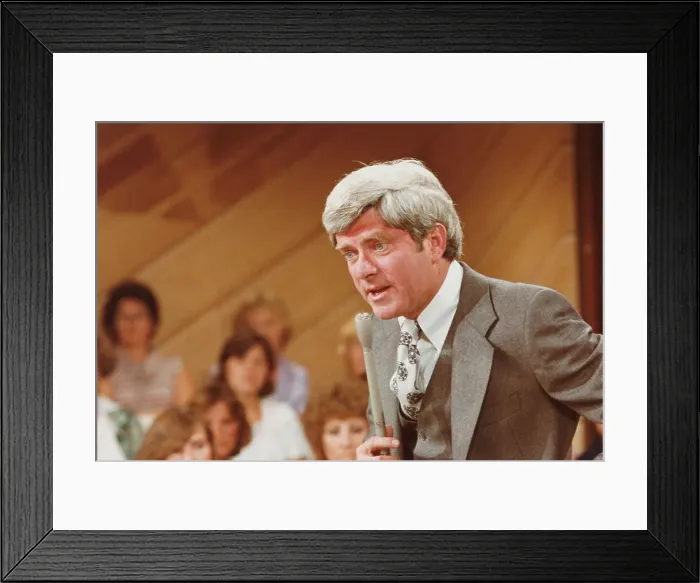 Framed Print : Phil Donahue Hosting Talk Show