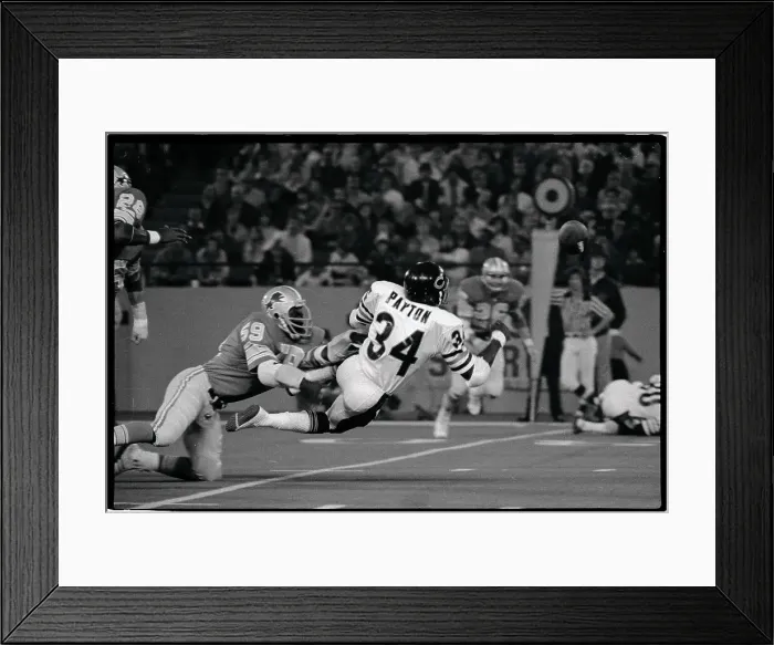 Framed Print : Walter Payton Fumbles Ball in Football Game