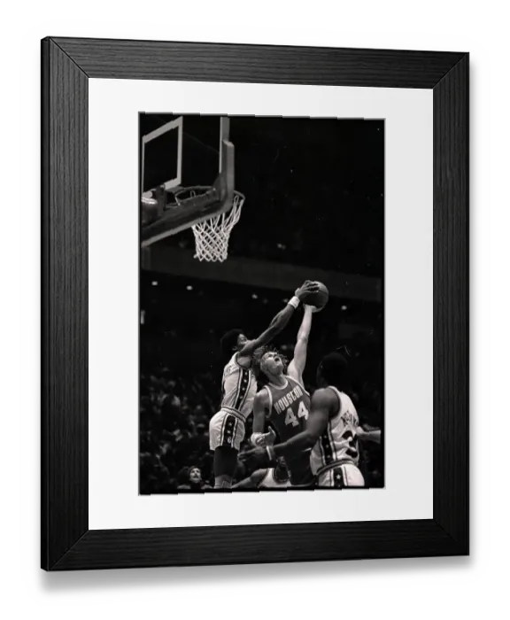 Framed Print : Julius Erving Blocking Opponent's Attempt to Score Framed Print : Julius Erving Blocking Opponent's Attempt to Score