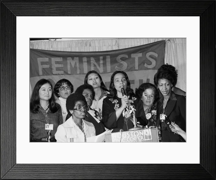 Framed Print : Coretta Scott King Speaking in Support of Feminism