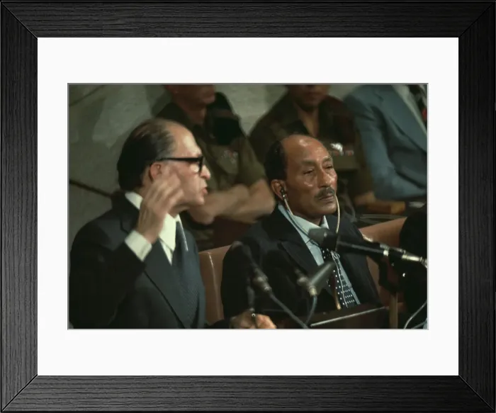 Framed Print : Menachem Begin And Anwar Sadat
