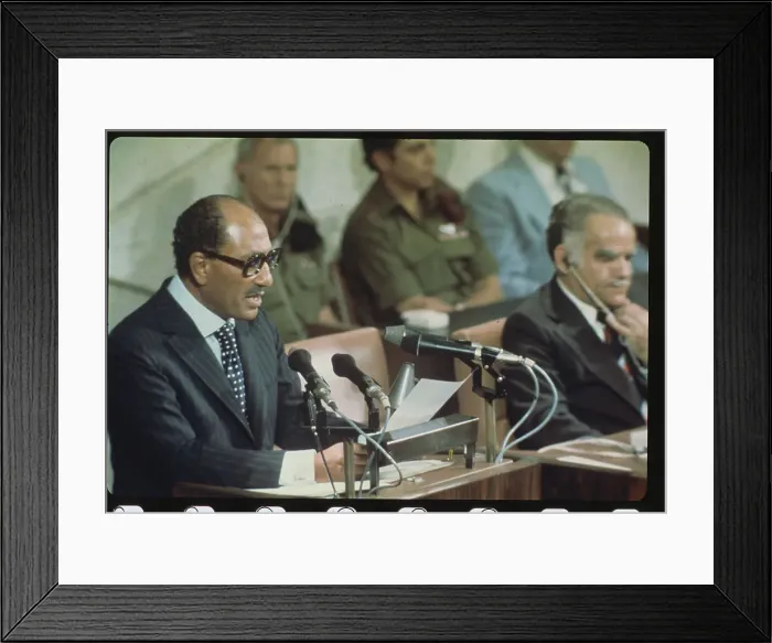 Framed Print : Anwar Sadat Addressing Parliament