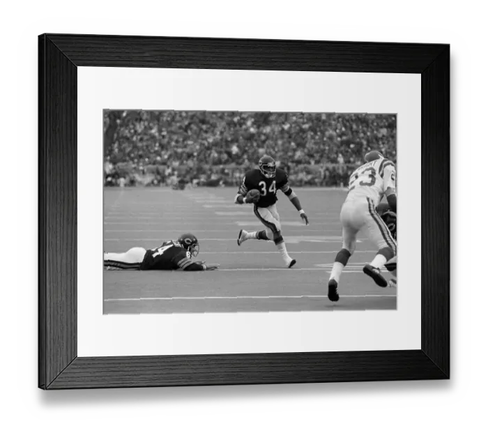 Framed Print : Walter Payton Runs With Football Framed Print : Walter Payton Runs With Football
