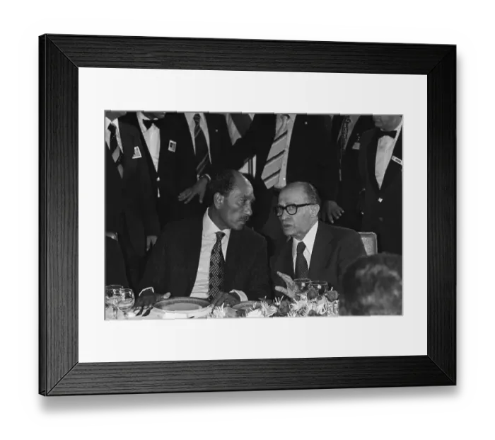 Framed Print : President Sadat and Prime Minister Begin Talking Framed Print : President Sadat and Prime Minister Begin Talking