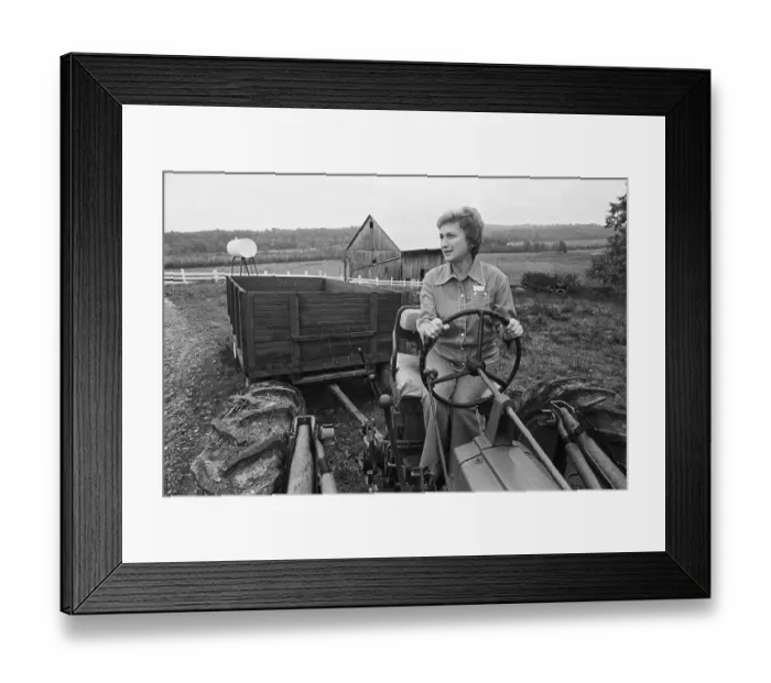 Framed Print : Farmer on Tractor