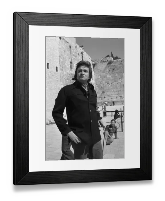 Framed Print : Johnny Cash at Western Wall Framed Print : Johnny Cash at Western Wall